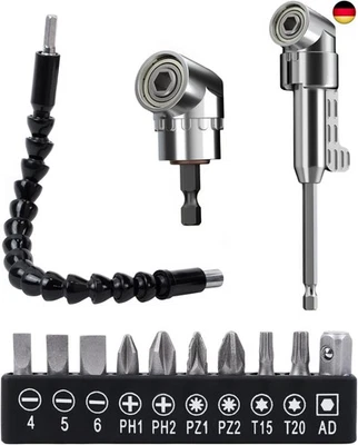 BoxedHome 13 Stück 105° Winkelschrauber Vorsatz Adapter, Winkelaufsatz für Ak