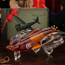 FIGHTER AIRCRAFT Whiskey Decanter Set with 2 Glasses - GREAT GIFT FATHER'S DAY