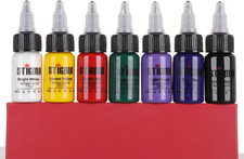 Professional Tattoo Ink Set 7 Colors 1/2Oz 15Ml Bottles for Artists Beginners