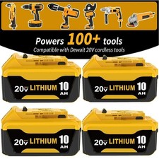4 Pack 20V For DEWALT DCB210 MAX XR Battery 10AH Lithium Ion Hand Tool Batteries