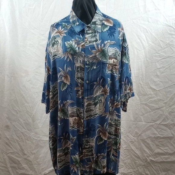 Hawaiian Aloha Shirt Men's Blue Tropical Print Casual Size 2XL Tall
Opens in a new window or tab
