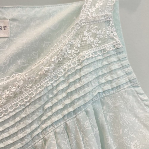Vintage Eileen West Nightgown Womens Small Green Dainty Floral Sleeveless Long - Picture 5 of 11