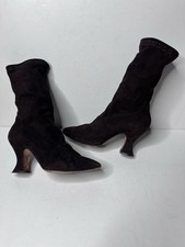 Vintage Via Spiga Brown Suede Pointed Toe Sculpted Heels Women s Size 8 B
