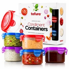 Tafura Dressing Containers, 6 Pack, 2.7 Oz, Leakproof BPA-Free Cups  Include...