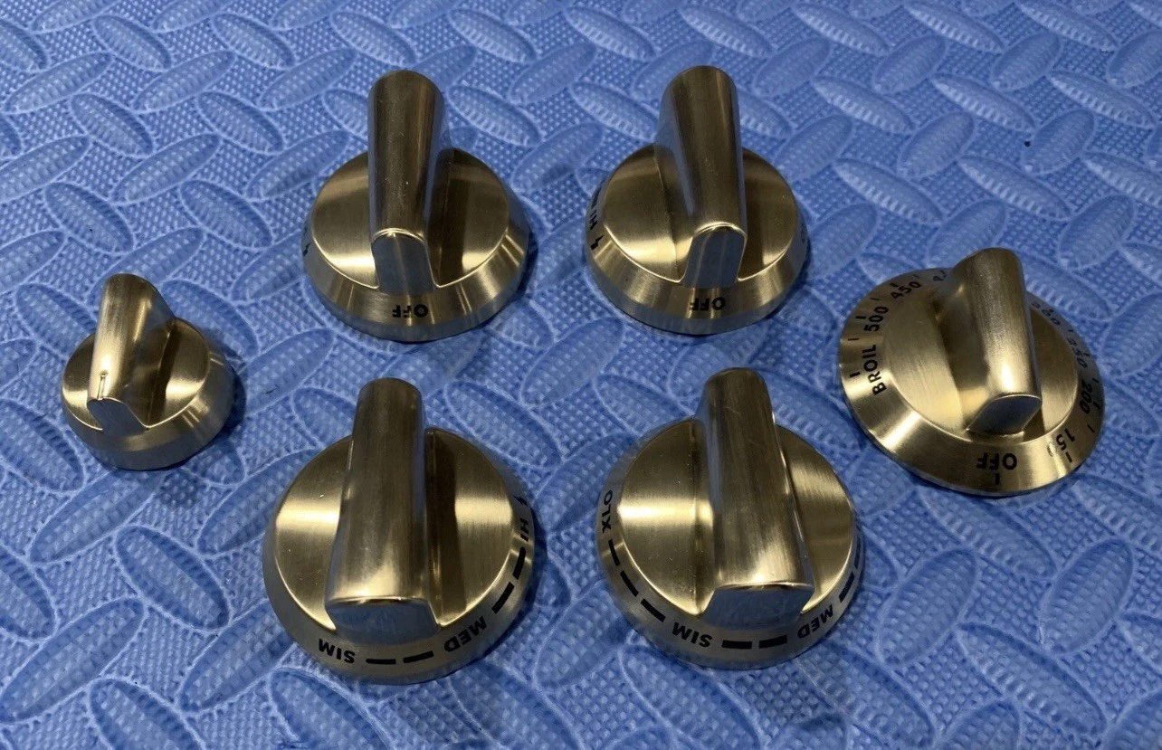 THERMADOR STAINLESS”plastic/metal”KNOB SET(6pc)FOR 30’PRO HARM RANGE,C-pics&desc
Opens in a new wind