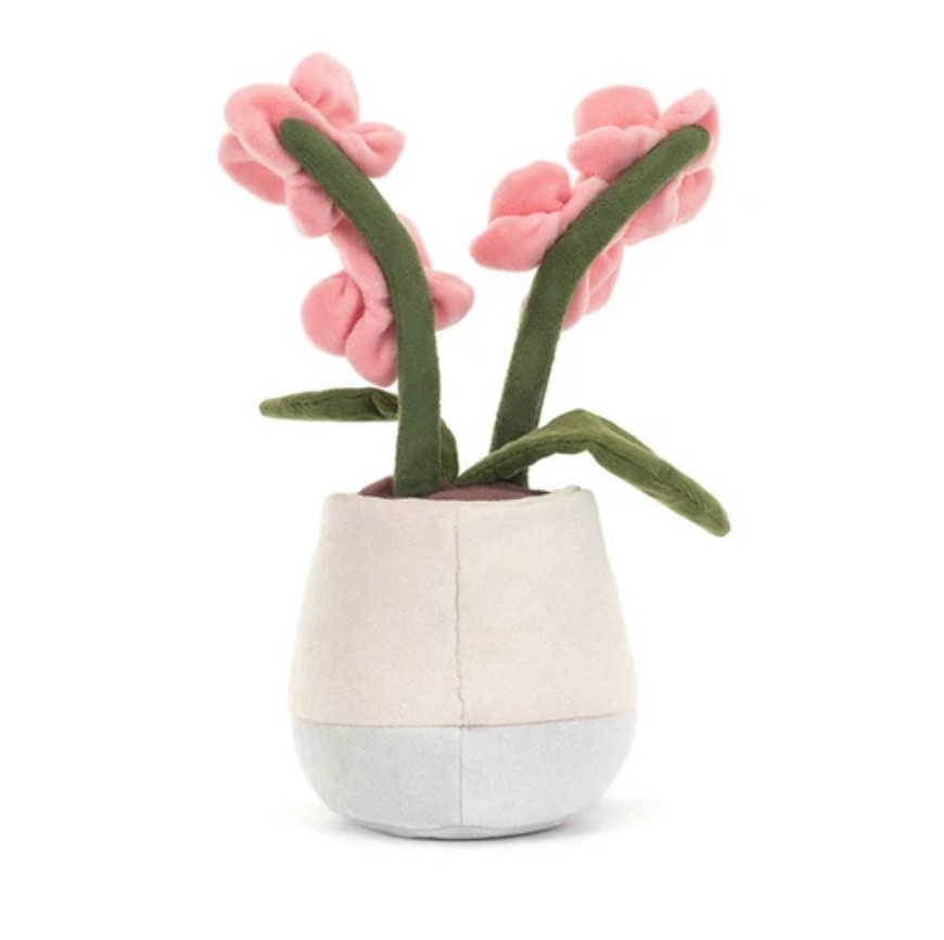 JellyCat Amuseables Pink Orchid Flower Plant Soft Plush Toy NWT