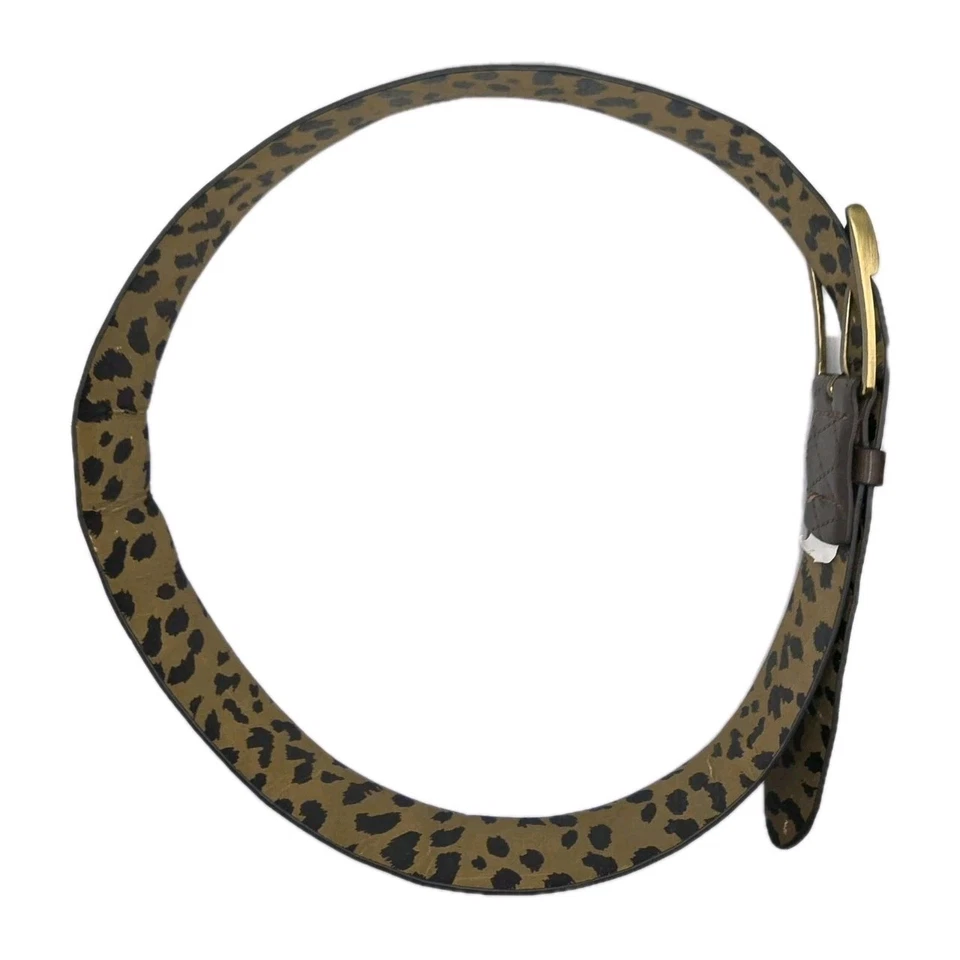 Cinturón Betsy Johnson Talla M 33.5" - 37" Cuero Marrón Arco Dorado Rockabilly Foto 4 de 4