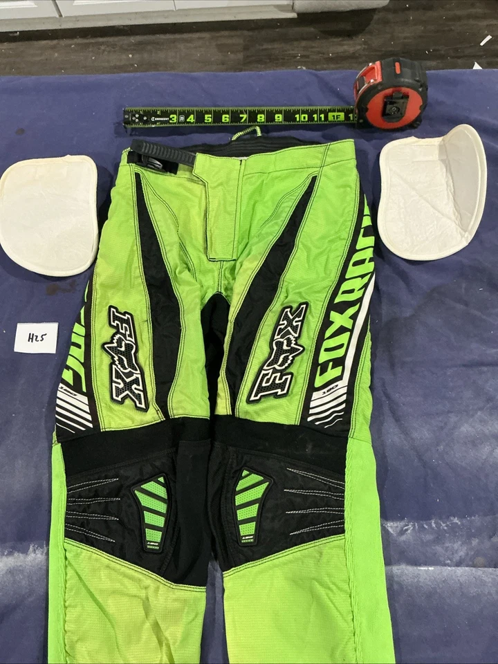 Pantalones FOX YAMAHA Gráfico 180 Verde Motocicleta Carreras 10/26 RN# 97275 Motocross Foto 3 de 4