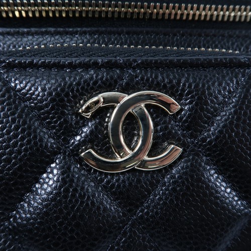 CHANEL CC GHW Vanity Case 2 Way Shoulder Bag Calfskin Leather Black - Picture 6 of 15