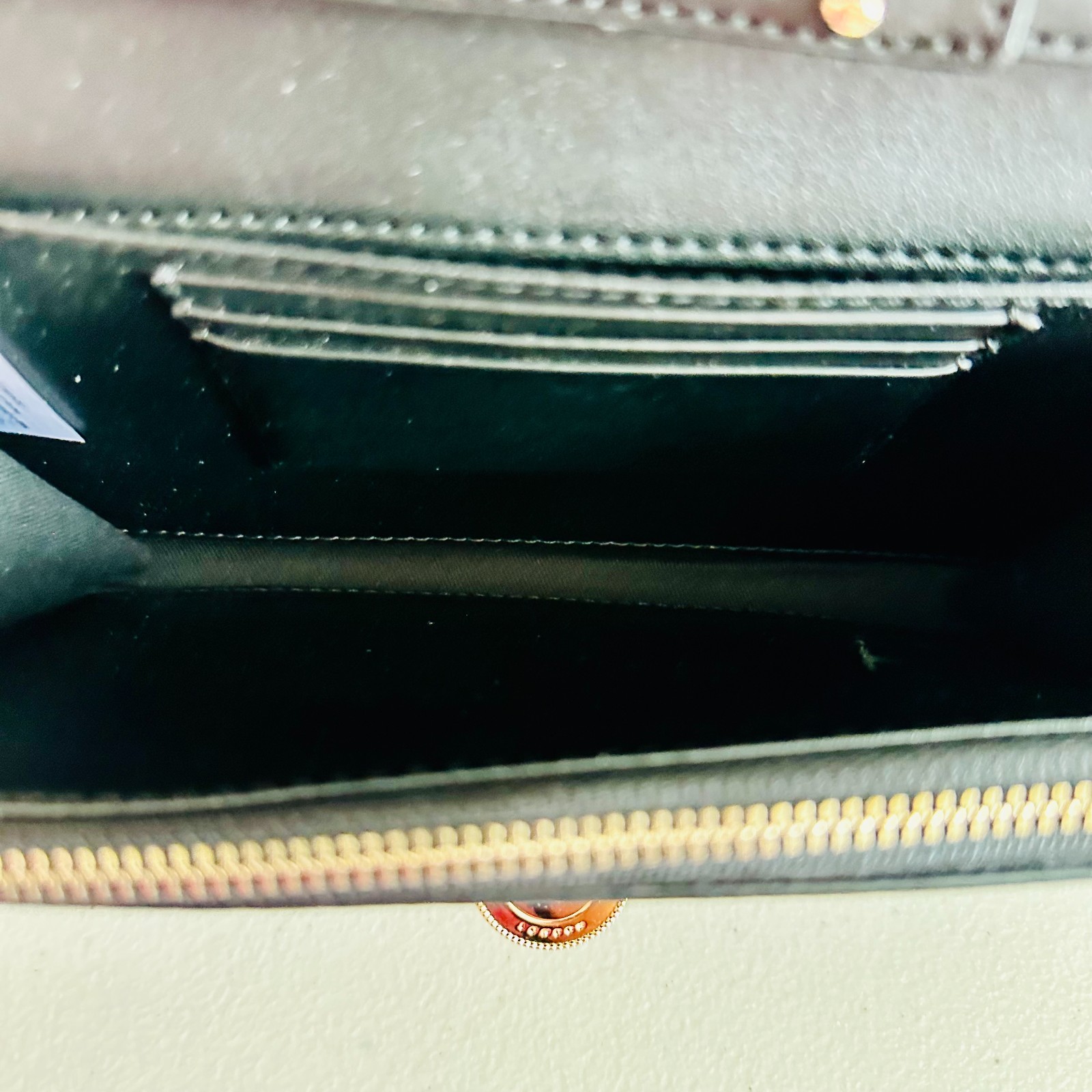 TED BAKER LONDON BLACK PEBBLED LEATHER WALLET ON CHAIN CROSSBODY BAG image 7
