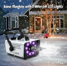600W RGB Snow Machine Christmas Decor Stage DJ Fake Snow Snowflake Maker Show