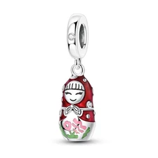 MULA 925 Sterling Silver Happy Girl Doll CZ Pendant DIY Charm For Women Bracelet