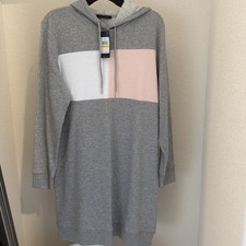 Tommy Hilfiger Jersey Sweatshirt Dress Color Block Hooded Women's Size M NEW