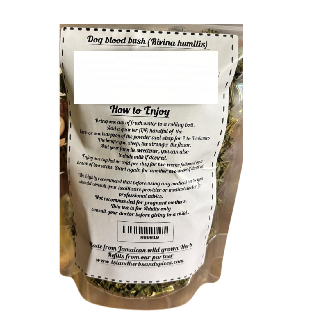 Jamaican Organic Dog Blood Bush - Rivina Humillis | Herbal Tea |
