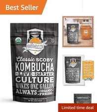 Live Organic Kombucha SCOBY with 1.5 Cups of Starter Tea   Eco-Friendly Option