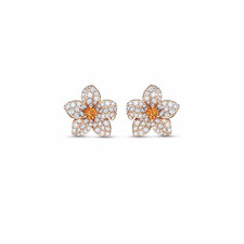 Swarovski charming pink flower shape stud earrings small fresh Tropical Daisy