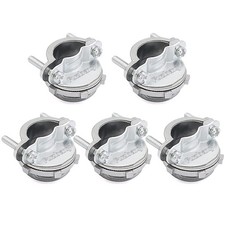 5 Pack 1 inch NM Cable Clamp Type Connectors for Metallic Conduit Silver-Zinc