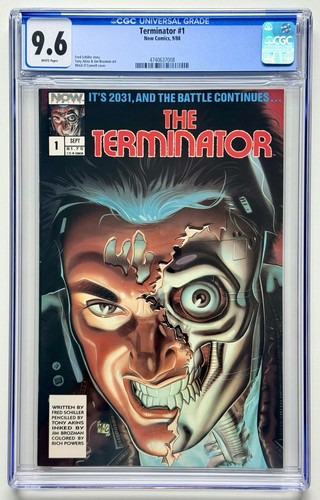 TERMINATOR #1 ◉ 1st Series 1988 NOW * Schwarzenegger * FRESH CASE * CGC 9.6 👀