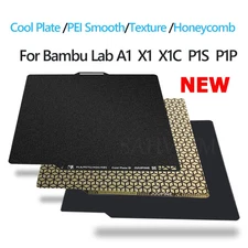 For Bambu Lab P1P P1S A1 X1 X1C PEI Cool Build Plate Smooth Textured Heatbed 3D