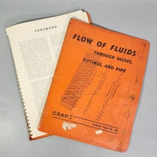 Crane Flow Of Fluids Through Valves Fittings Pipe Technical Paper 410 VTG 1988