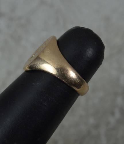 Victorian 15ct Rose Gold Crown Intaglio Seal Signet Ring - Afbeelding 6 van 9