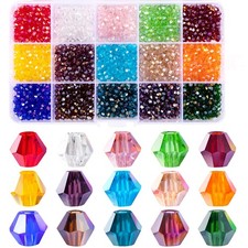 Lot 1800pcs Glass Bicone Beads - Wholesale 4mm Bicone Shaped Crystal Faceted ...