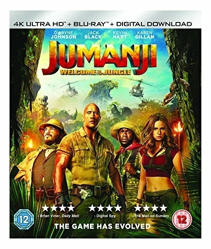 Jumanji Welcome To The Jungle SEALED & IN SLIPCASE COVER 4K & BLU RAY DISCS.