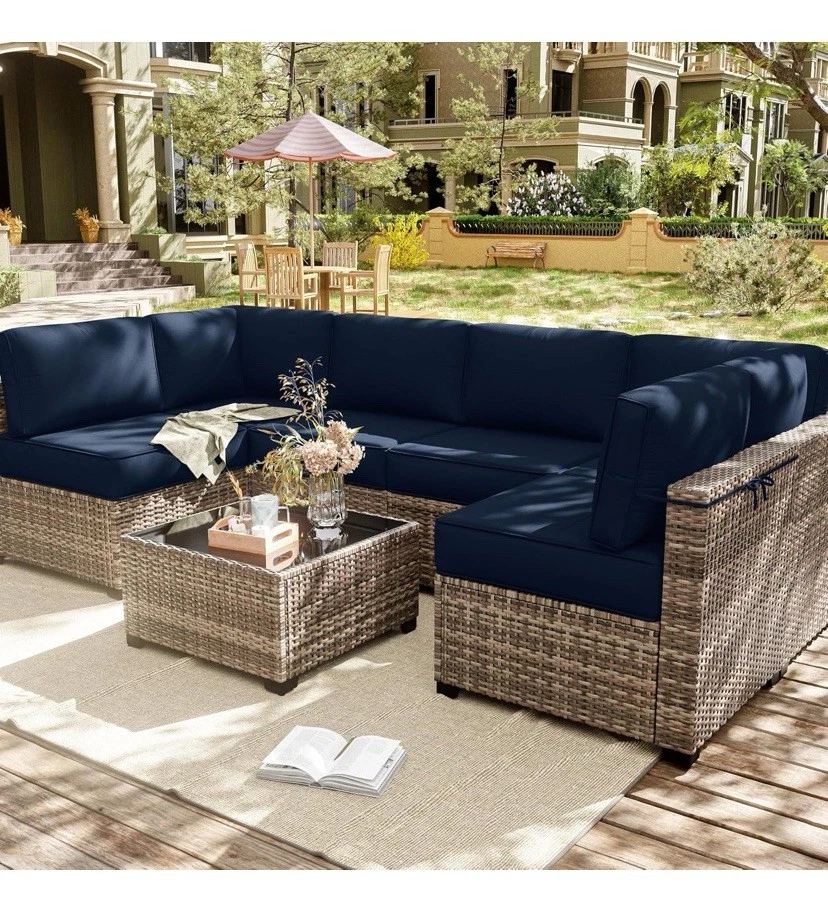 14 Pcs Outdoor Cushion Slipcovers Patio Cushion Covers Replacement Waterproof... - Image 2 of 3