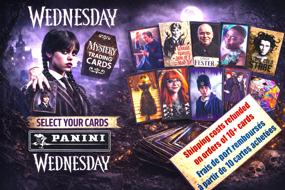 PANINI WEDNESDAY Netflix Trading Cards - Select your cards - Carte au choix – NE - Photo 1/1