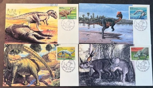 Canada #1495-1498 Prehistoric Animals FDC on S&T cachets, 4 coverts