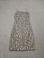 Lulus Dress Womens XS Nude All Over Sequin Cocktail Party Dress