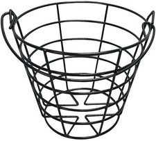 Crestgolf Stainless Metal Golf Basket Ball Container Bucket, black