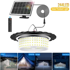New Solar Pendant Light Outdoor&Indoor Dusk to Dawn Garden Barn Gazebo Shed Lamp
