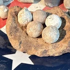 Dug Civil War 💥 🇺🇸 💣 Cannonball Frag W 5 Case Shot Antietam