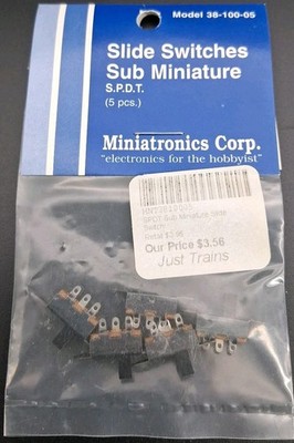 2OF Miniatronics Hobby Slide Switches Sub Mini 38-100-05 5pc Germany