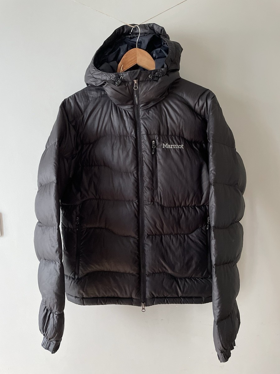 Marmot 800 Fill Down Jacket Hooded Black Size M Medium Outdoors