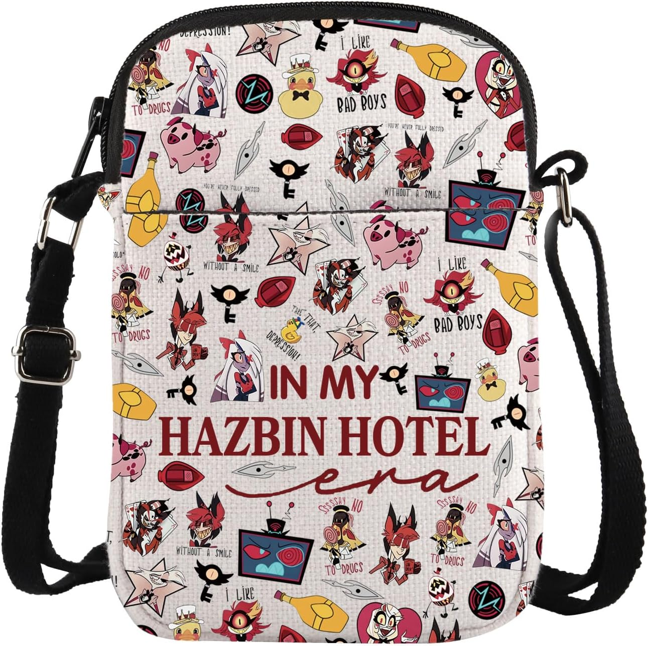 Cartoon Movie Merch Crossbody Bag Hotel Alastor Cartoon Characters Gift
