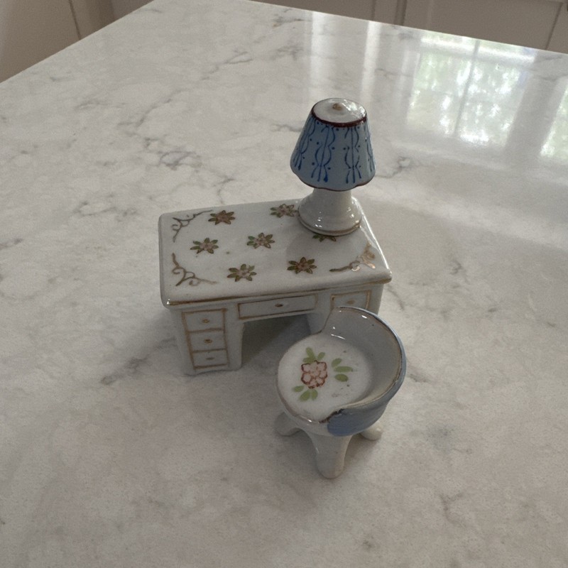 porcelain doll house furniture Vintage Desk