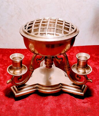 Fabulous Vintage Global Views Candleabra Centerpiece/Flower Frog Cover ~NICE 
