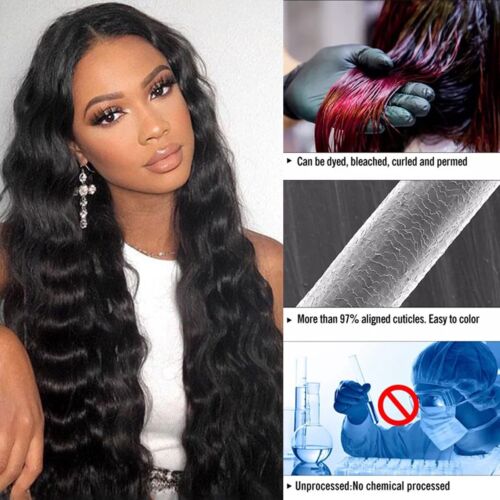 10A Echthaar Bündel lose tiefe Wellen Bündel Schuss Brasilianisches Remy Virgin Hair - Bild 7 von 12