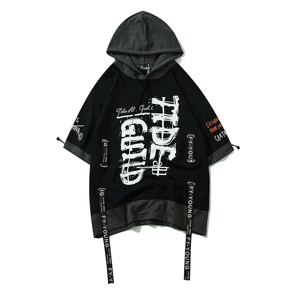 hooded t shirt half sleeve