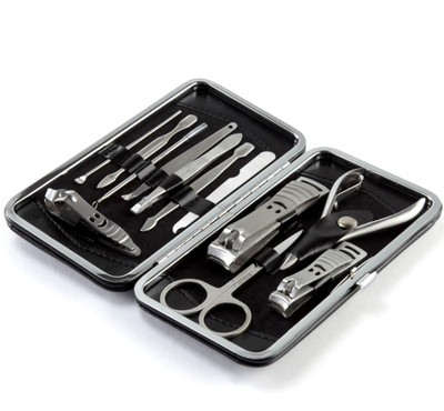 Nagelpflege 12 Stück Cutter Nagelhautknipser Maniküre Pediküre Set Etui Geschenkset