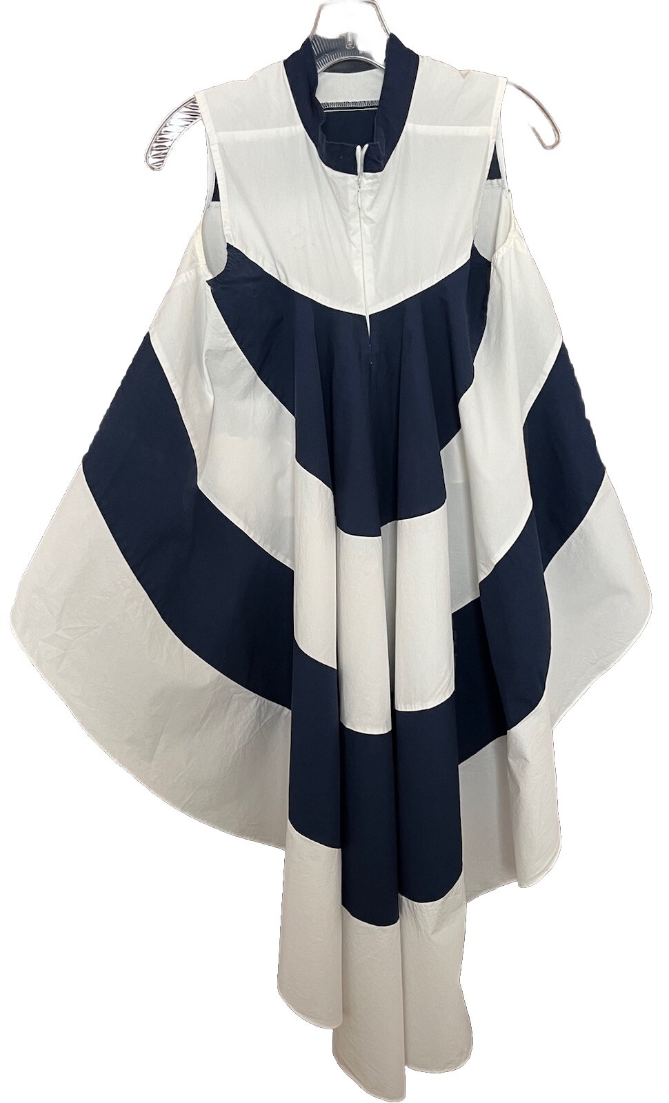 Saint Laurent Paris top donna blu navy bianco righe alto basso S RARO