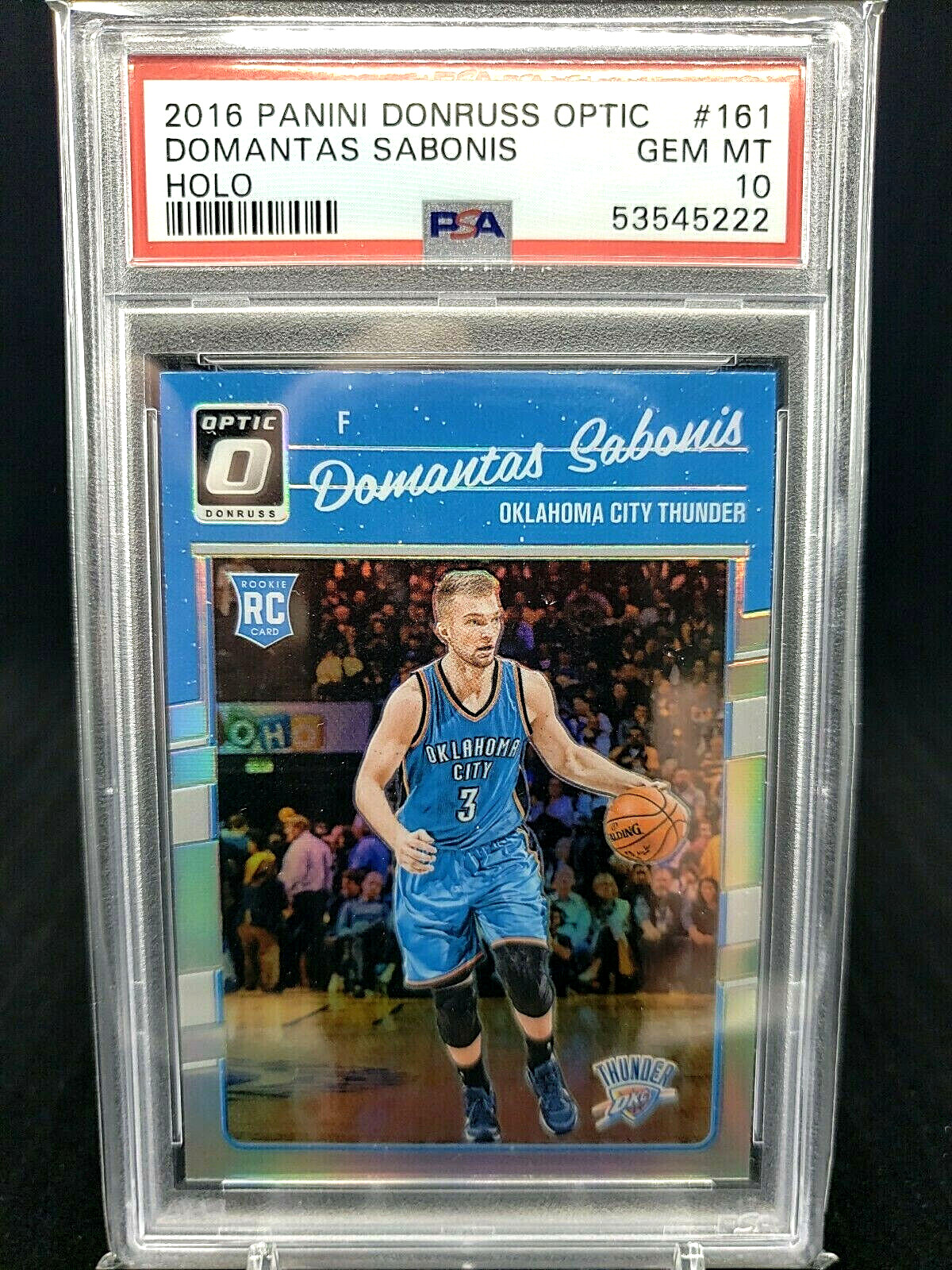 2016-17 Panini Donruss Optic Domantas Sabonis Rookie RC Holo Prizm PSA 10 #161