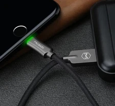 MCDODO Smart LED Auto Disconnect Data USB Charging Cable iPhone X/8/7/6S