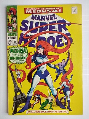 Marvel Comics Marvel Super-Heroes #15 Medusa, Sub-Mariner, Black Knight FN 6.0