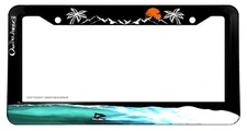 Surfing Barrel Sunset Ocean Palm Trees Waves License Plate Frame