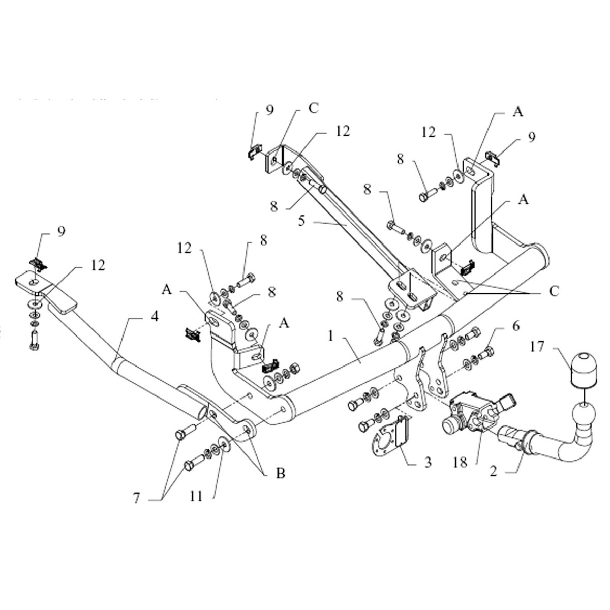 Attelage Citroen Jumpy 1994-2006 démontable sans outil Auto Hak avec rotule RDSO - 3