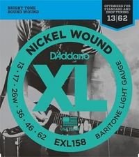 D'Addario Baritone Electric Guitar Strings EXL158 Extra Light