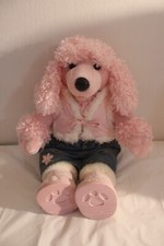 Build A Bear Pink French Poodle 19" Plush Retired w/ Outfit Vest, Boots, Denim